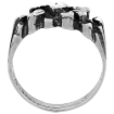 Picture of Oxidized Sterling Silver Small Rectangular Nugget Ring for Men 7/16 inch wide sizes 8 - 13