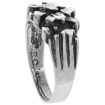 Picture of Oxidized Sterling Silver Small Rectangular Nugget Ring for Men 7/16 inch wide sizes 8 - 13