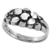 Picture of Antique Finish Sterling Silver Dainty Rectangular Nugget Ring for Women sizes 5 - 9.5