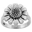 Picture of Sterling Silver Sunflower Ring Large 5/8 inch wide sizes 6 - 10