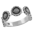 Picture of Sterling Silver Sunflowers Ring 1/4 inch wide sizes 6 - 10