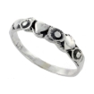 Picture of Sterling Silver Heart & Flower Stackable Ring 3/16 inch wide sizes 6 - 10