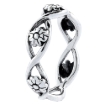 Picture of Sterling Silver Stackable Flowers Ring 1/4 inch wide sizes 6 - 10