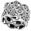 Picture of Sterling Silver Stackable Flowers Ring 1/4 inch wide sizes 6 - 10