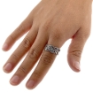 Picture of Sterling Silver Stackable Flowers Ring 1/4 inch wide sizes 6 - 10
