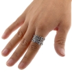 Picture of Sterling Silver Stackable Flowers Ring 1/4 inch wide sizes 6 - 10
