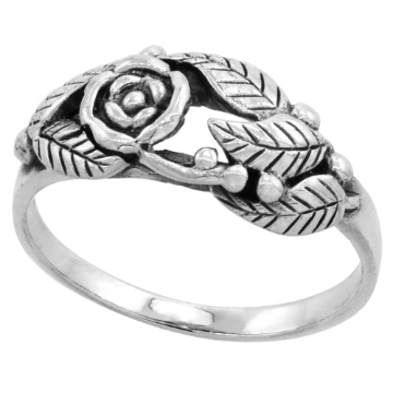 Picture of Sterling Silver Flower Vine Ring 5/16 inch wide sizes 6 - 10