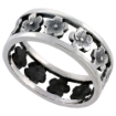 Picture of Sterling Silver Hibiscus Flowers Ring 5/16 inch wide sizes 6 - 10