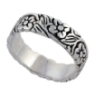 Picture of Sterling Silver Flower Vine Ring 3/16 inch wide sizes 6 - 10