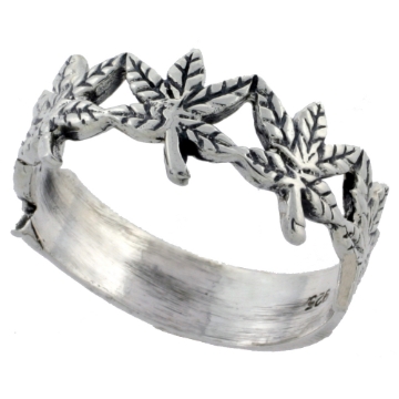 Picture of Sterling Silver Leaf Ring 3/8 inch wide sizes 6 - 10