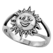 Picture of Sterling Silver Surya Hindu Sun God Ring 7/16 inch wide sizes 6 - 10