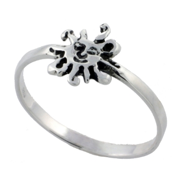 Picture of Sterling Silver Sun Ring for Women 3/8 inch wide sizes 6 - 10