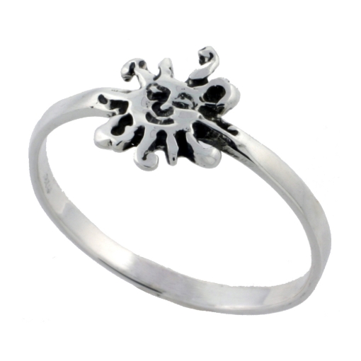 Picture of Sterling Silver Sun Ring for Women 3/8 inch wide sizes 6 - 10