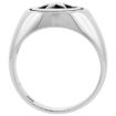 Picture of 2 Sizes Sterling Silver Crescent Moon and Star Ring for Men and Women Flawless Finish sizes 6 - 13