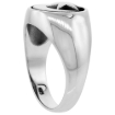 Picture of 2 Sizes Sterling Silver Crescent Moon and Star Ring for Men and Women Flawless Finish sizes 6 - 13