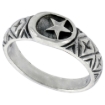 Picture of Sterling Silver Crescent Moon & Star Ring for Women 1/4 inch sizes 6 - 10