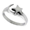Picture of Sterling Silver Crescent Moon & Star Ring for Women 5/16 inch wide sizes 6 - 10