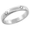 Picture of Sterling Silver Stackable Stars Ring for Women Wedding Band Flawless Polished finish 1/8 inch sizes 6 - 10