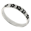 Picture of Sterling Silver Stackable Moon & Stars Ring for Women Celestial Motif 1/8 inch sizes 6 - 10
