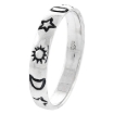 Picture of Sterling Silver Stackable Moon & Stars Ring for Women Celestial Motif 1/8 inch sizes 6 - 10