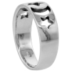 Picture of Sterling Silver Moons & Stars Cigar Band Ring for Women sizes 6 - 10 1/4 inch wide sizes 6 - 10