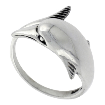 Picture of Sterling Silver Dolphin Ring for Women 5/8 inch wide sizes 6 - 10