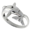 Picture of Sterling Silver Dolphin Ring for Women 1/2 inch wide sizes 6 - 10