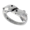 Picture of Sterling Silver Double Dolphin Ring for Women 1/2 inch wide sizes 6 - 10