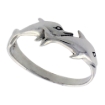 Picture of Sterling Silver Dolphin Double Dolphin Ring for Women 3/8 inch wide sizes 6 - 10