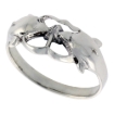 Picture of Sterling Silver Kissing Dolphin Ring for Women 3/8 inch wide sizes 6 - 10