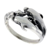 Picture of Sterling Silver Double Dolphin Ring for Women 1/2 inch wide sizes 6 - 10