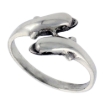 Picture of Sterling Silver Double Dolphin Ring for Women 1/2 inch wide sizes 6 - 10