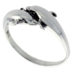 Picture of Sterling Silver Double Dolphin Ring for Women 3/8 inch wide sizes 6 - 10