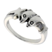 Picture of Sterling Silver Dolphins with Star Ring for Women 1/4 inch wide sizes 6 - 10