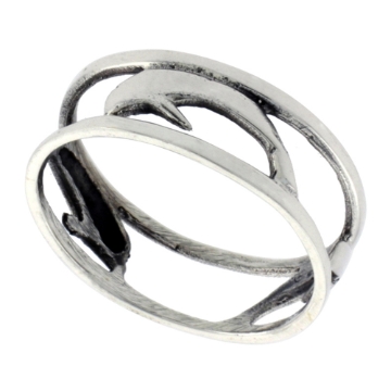 Picture of Sterling Silver Dolphin Ring for Women 1/4 inch sizes 6 - 10