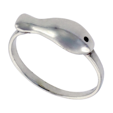 Picture of Sterling Silver Fish Ring for Women 1/4 inch wide sizes 6 - 10