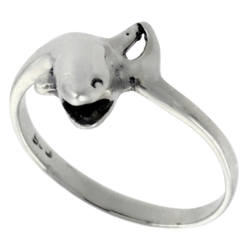 Picture of Sterling Silver Dolphin Ring for Women 1/2 inch wide sizes 6 - 10