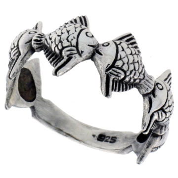Picture of Sterling Silver Goldfish Ring for Women 3/8 inch wide sizes 6 - 10