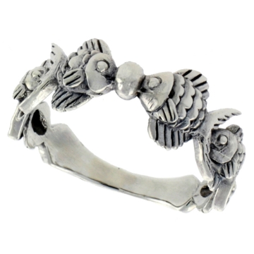 Picture of Sterling Silver Veiltail Fish Ring for Women 1/4 inch sizes 6 - 10