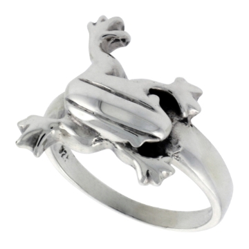Picture of Sterling Silver Frog Ring for Women 3/4 inch wide sizes 6 - 10