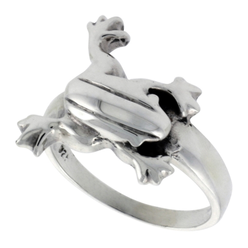 Picture of Sterling Silver Frog Ring for Women 3/4 inch wide sizes 6 - 10