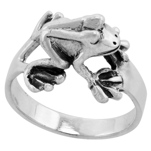 Picture of Sterling Silver Frog Ring for Women 1/2 inch wide sizes 6 - 10