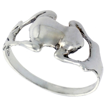 Picture of Sterling Silver Frog Ring for Women 3/8 inch wide sizes 6 - 10