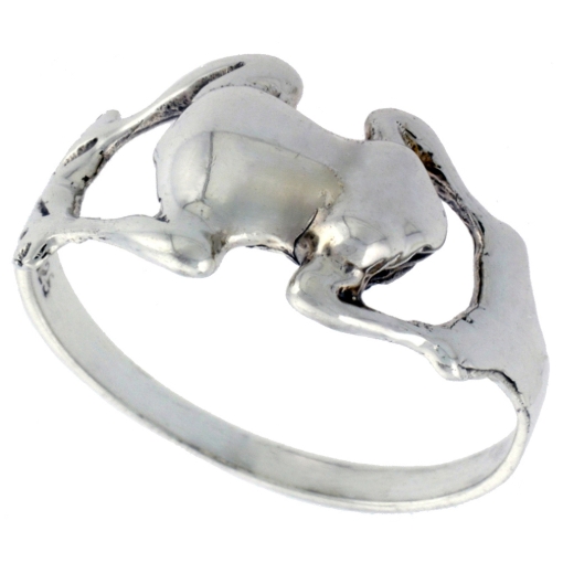 Picture of Sterling Silver Frog Ring for Women 3/8 inch wide sizes 6 - 10