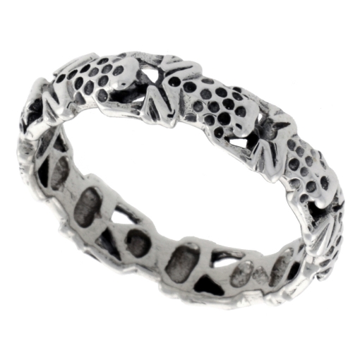 Picture of Sterling Silver Frogs Ring for Women 1/4 inch wide sizes 6 - 10
