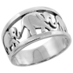 Picture of Sterling Silver Elephants Ring for Women 7/16 inch wide sizes 6 - 10