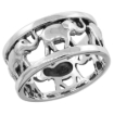 Picture of Sterling Silver Elephants Ring for Women 5/16 inch wide sizes 6 - 14