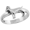 Picture of Sterling Silver Stackable Goat Ring for Women 3/8 inch wide sizes 6 - 10