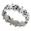 Picture of Sterling Silver Teddy Bears Ring for Women 5/16 inch wide sizes 6 - 10