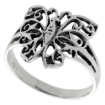 Picture of Sterling Silver Filigree Butterfly Ring for Women 3/4 inch wide sizes 6 - 10